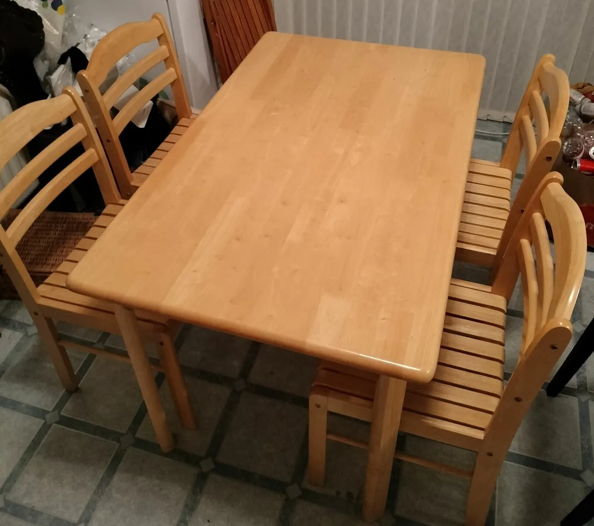 Table and chairs (solid wood) - Image 1