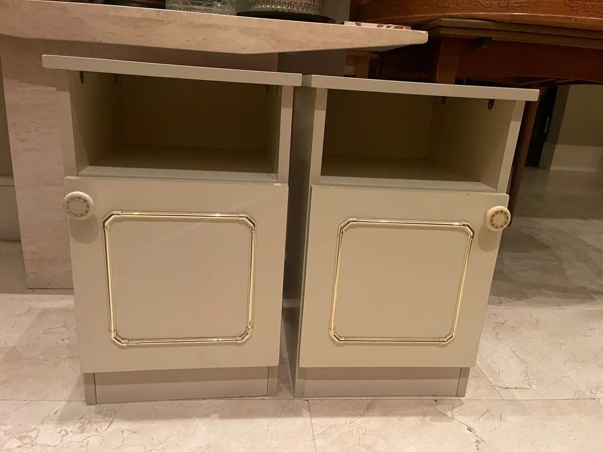 2 x Matching White Solid Bedside Lockers - Deliver - Image 1