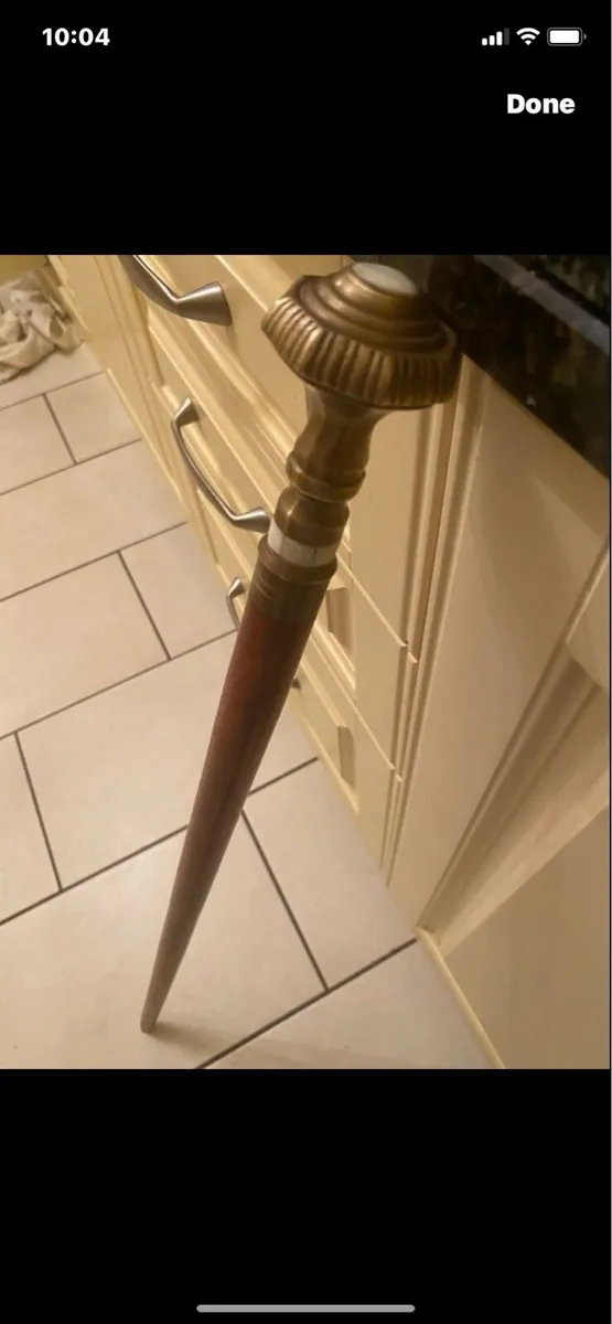 Timber/ Brass/ Mother of Pearl Walking Stick - Image 2