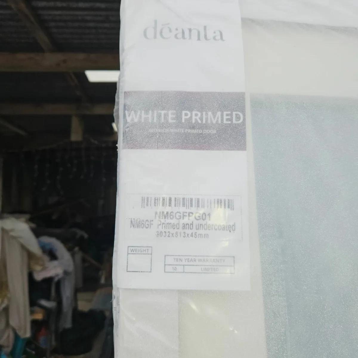 Primed and Frosted Glass Doors 32 x 80" - Image 3