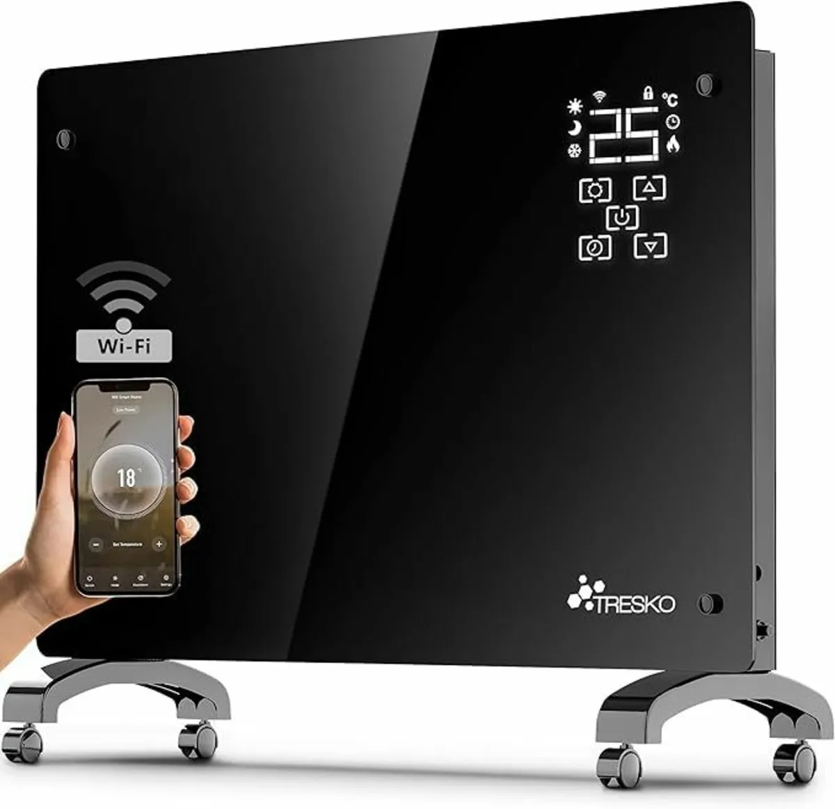 Electric Convection Heater 2000W WIFI Glass Convec - Image 1