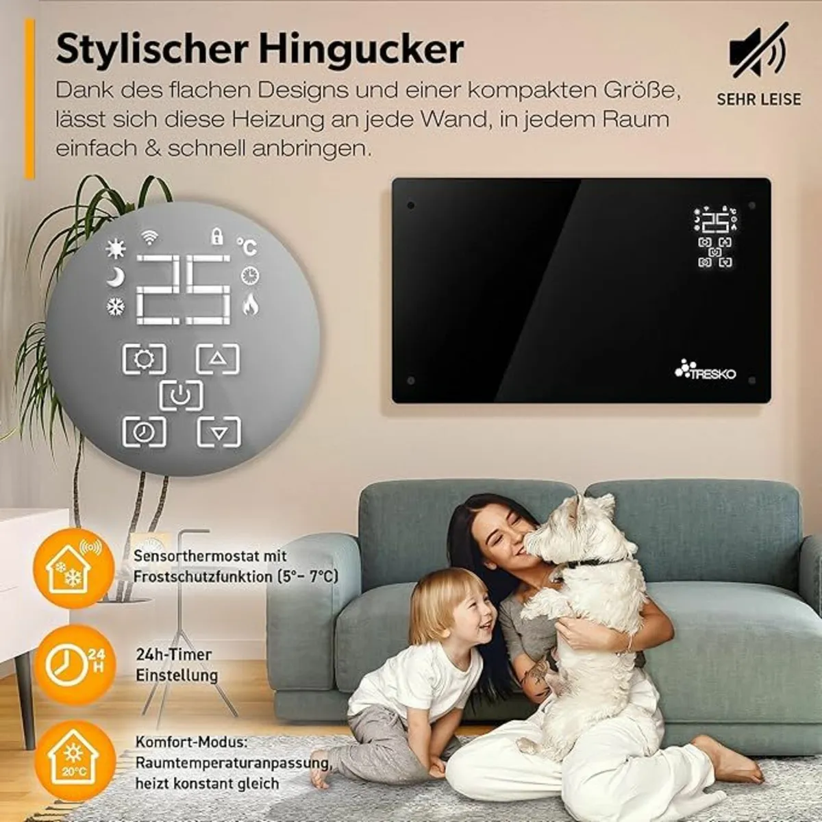 Electric Convection Heater 2000W WIFI Glass Convec - Image 4