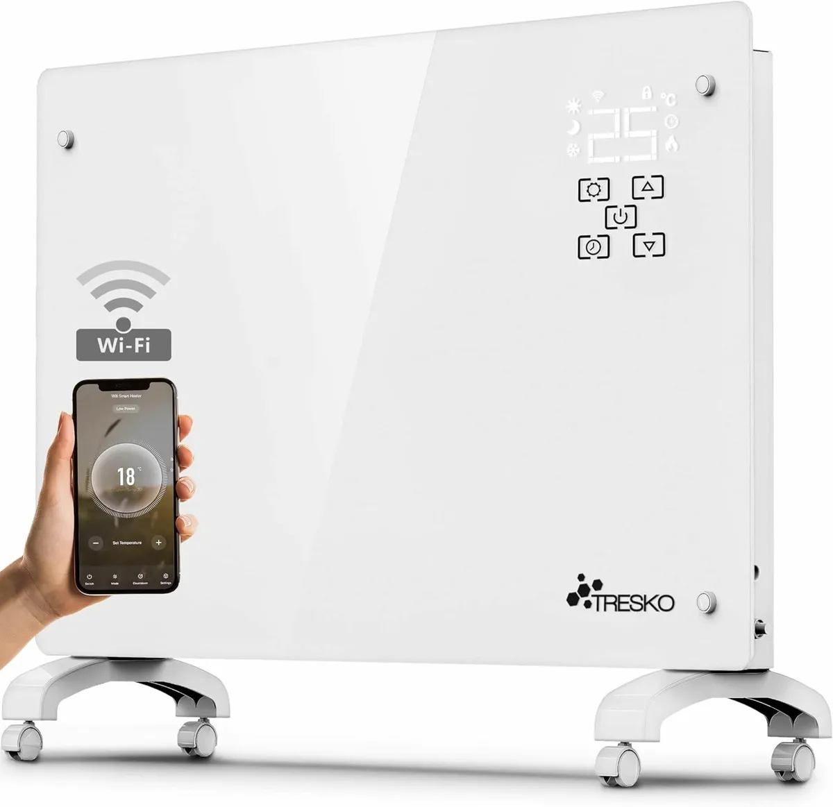 Electric Convection Heater 2000W WIFI Glass Convec - Image 1