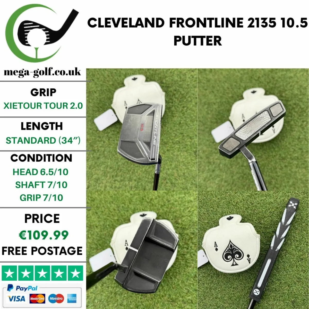 CLEVELAND FRONTLINE 2135 10.5 PUTTER / 34″ - Image 1