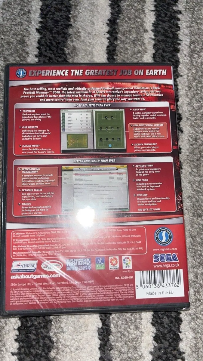 NEW Factory Sealed Football Manager 2008 PC/MAC - Image 2