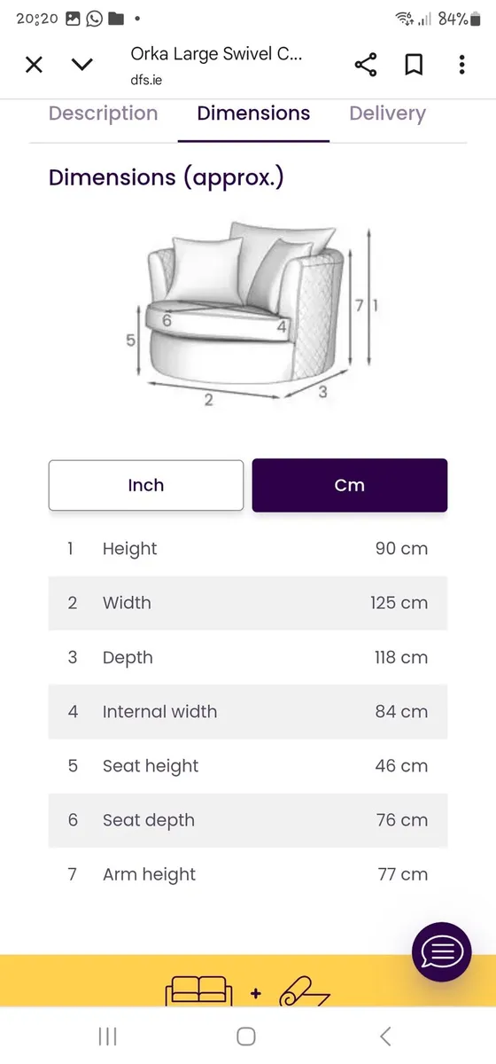 Brand New DFS Orka Large Swivel Chair - Image 4
