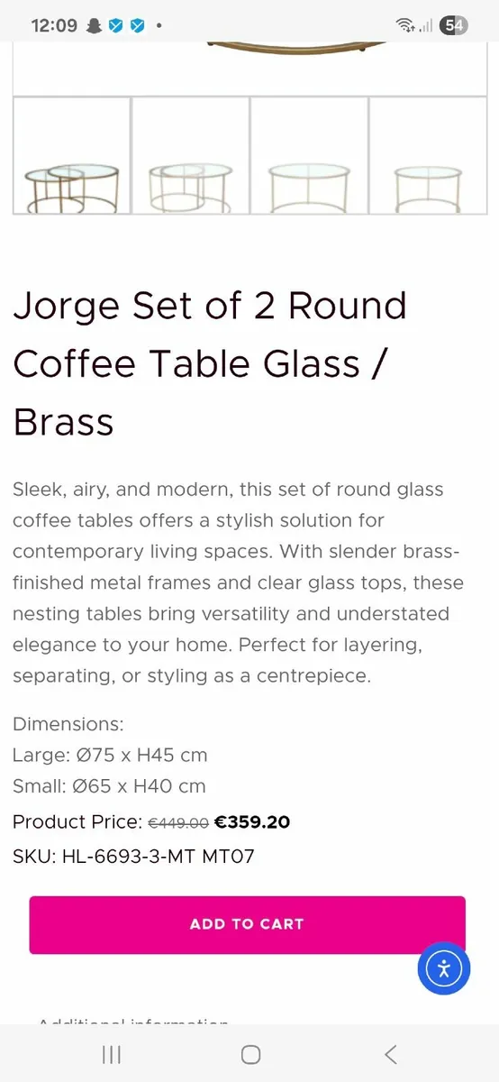 Selling Coffee table set glass/ black metal - Image 3