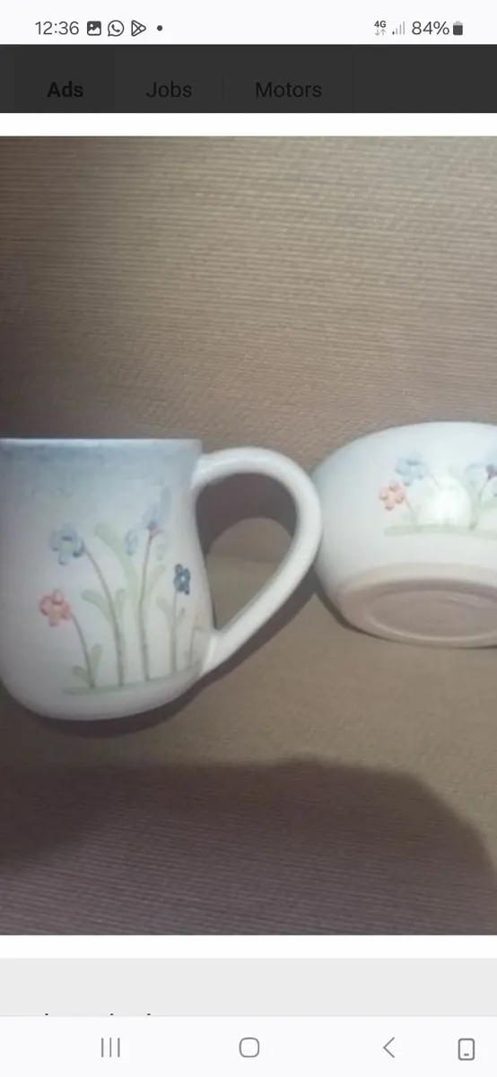 Dunbeacon pottery milk jug and sugar bowl - Image 1