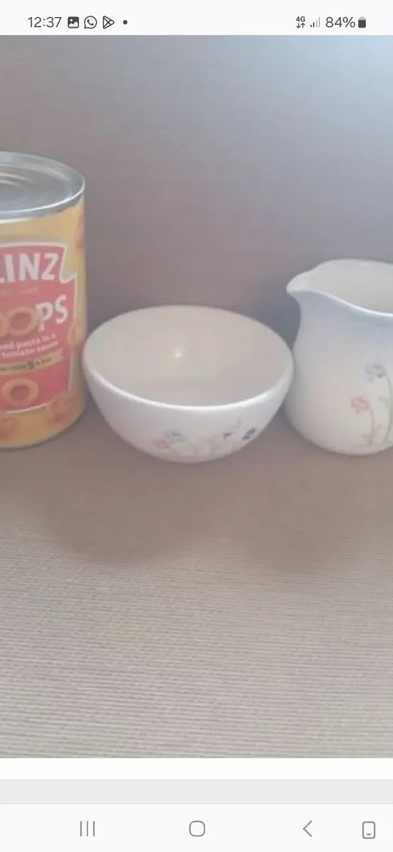 Dunbeacon pottery milk jug and sugar bowl - Image 2