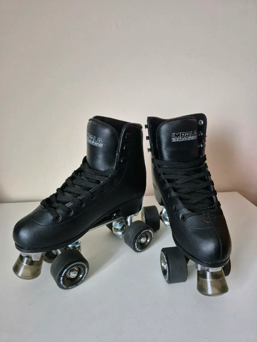 Impala Skate Black Leather Rollerskates - Image 1