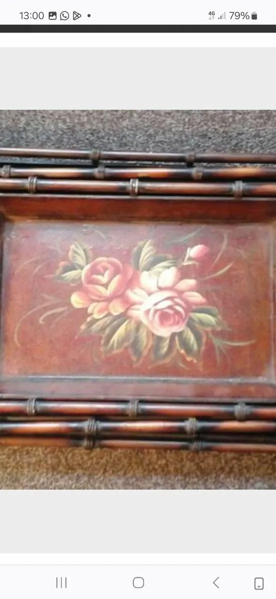 Set of 3 large vintage trays - Image 4
