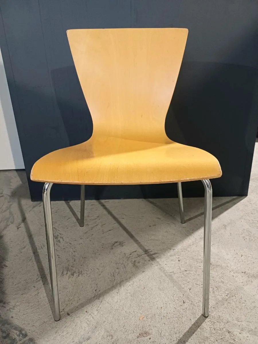 Stackable Wooden Meeting Room Chairs - Image 1