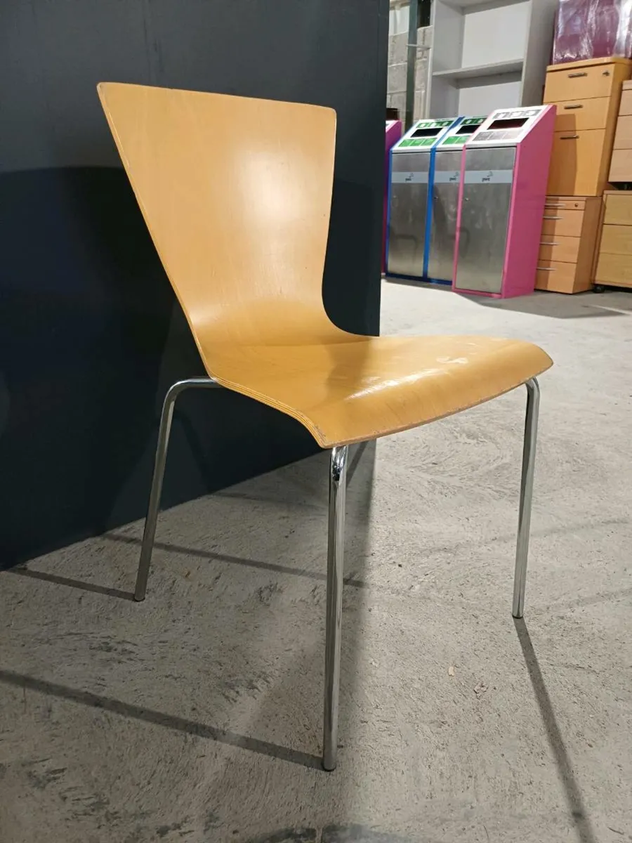 Stackable Wooden Meeting Room Chairs - Image 2