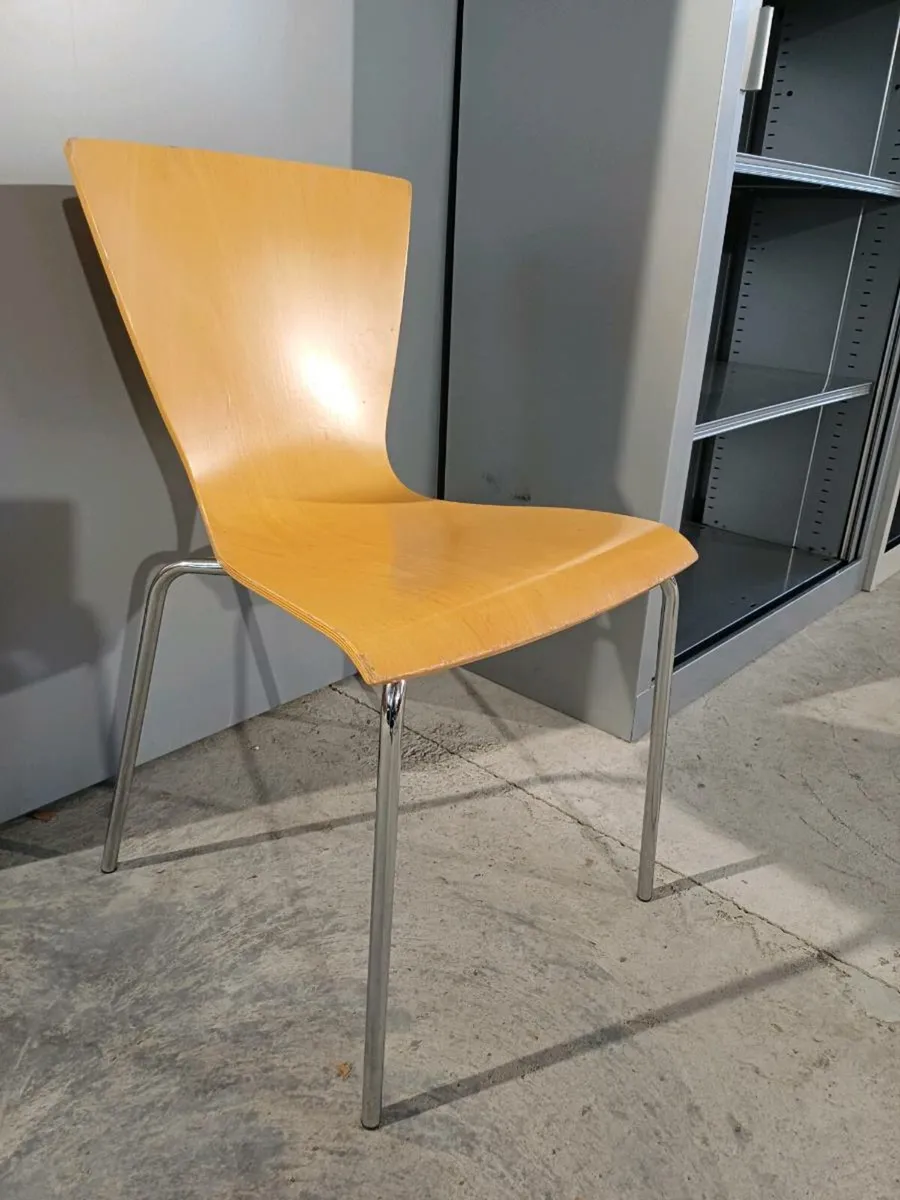 Stackable Wooden Meeting Room Chairs - Image 4