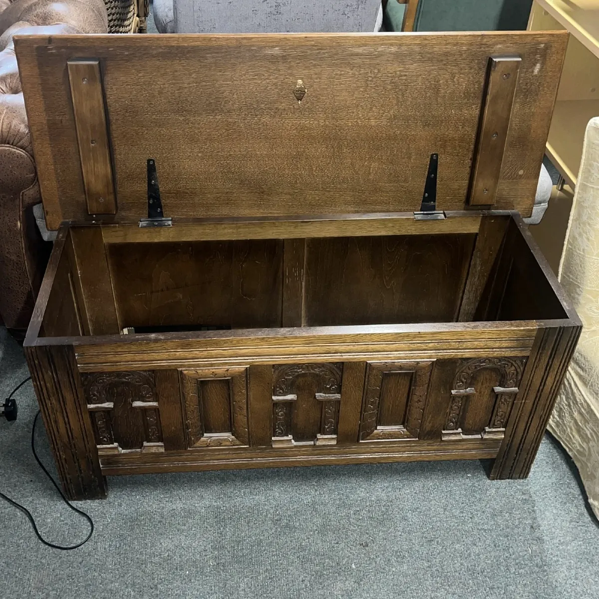 Old Charm Oak Storage Chest by Wood Bros - Image 2