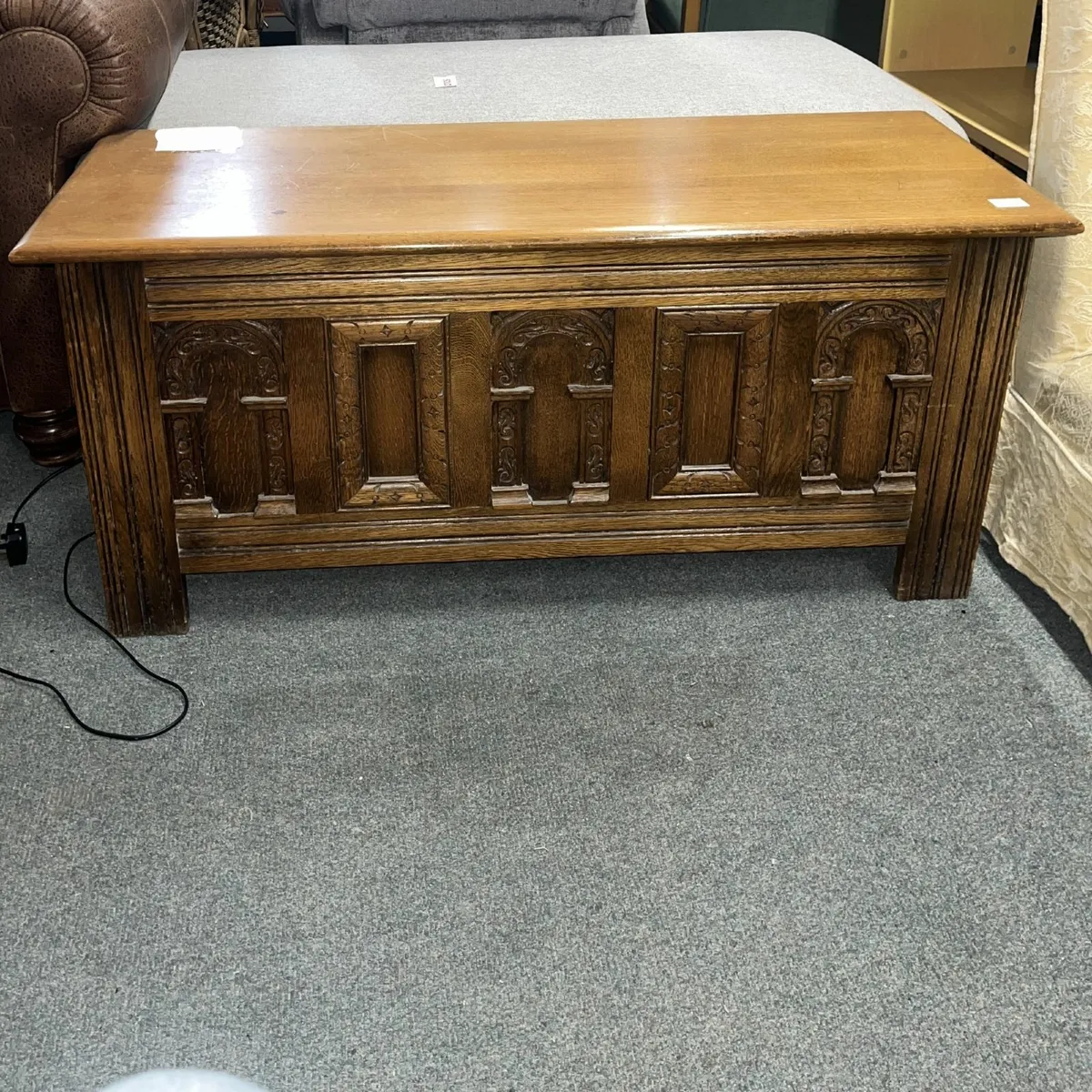 Old Charm Oak Storage Chest by Wood Bros - Image 1