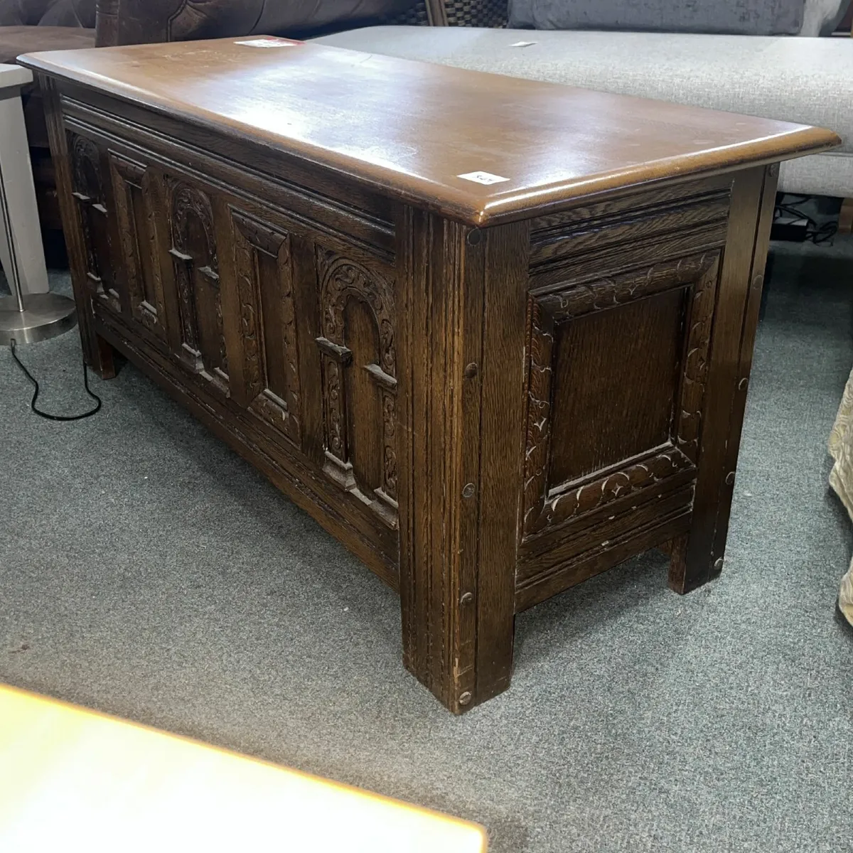 Old Charm Oak Storage Chest by Wood Bros - Image 3