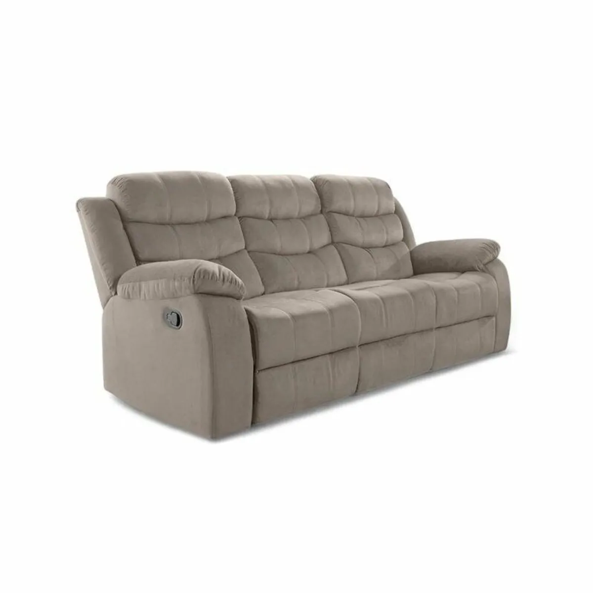 3 Seater Fabric Recliner Sofa  Brown - Image 2