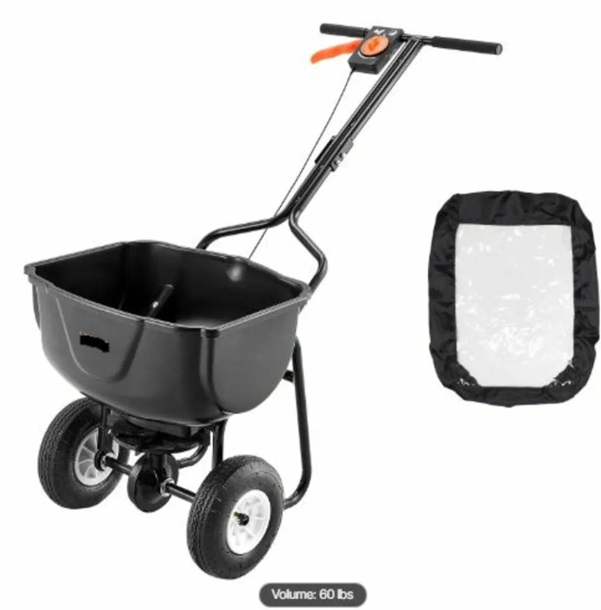 Walk-Behind Push Broadcast Spreader 60LBS 0-9.8ft - Image 1