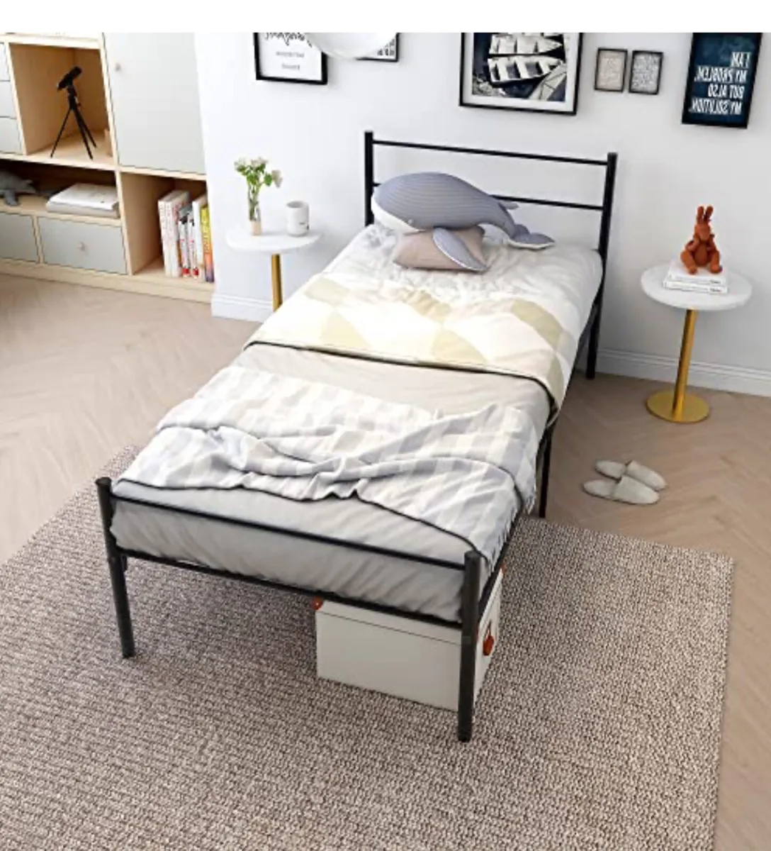 Unopened Single Black Metal Bed (3ft) - Image 1