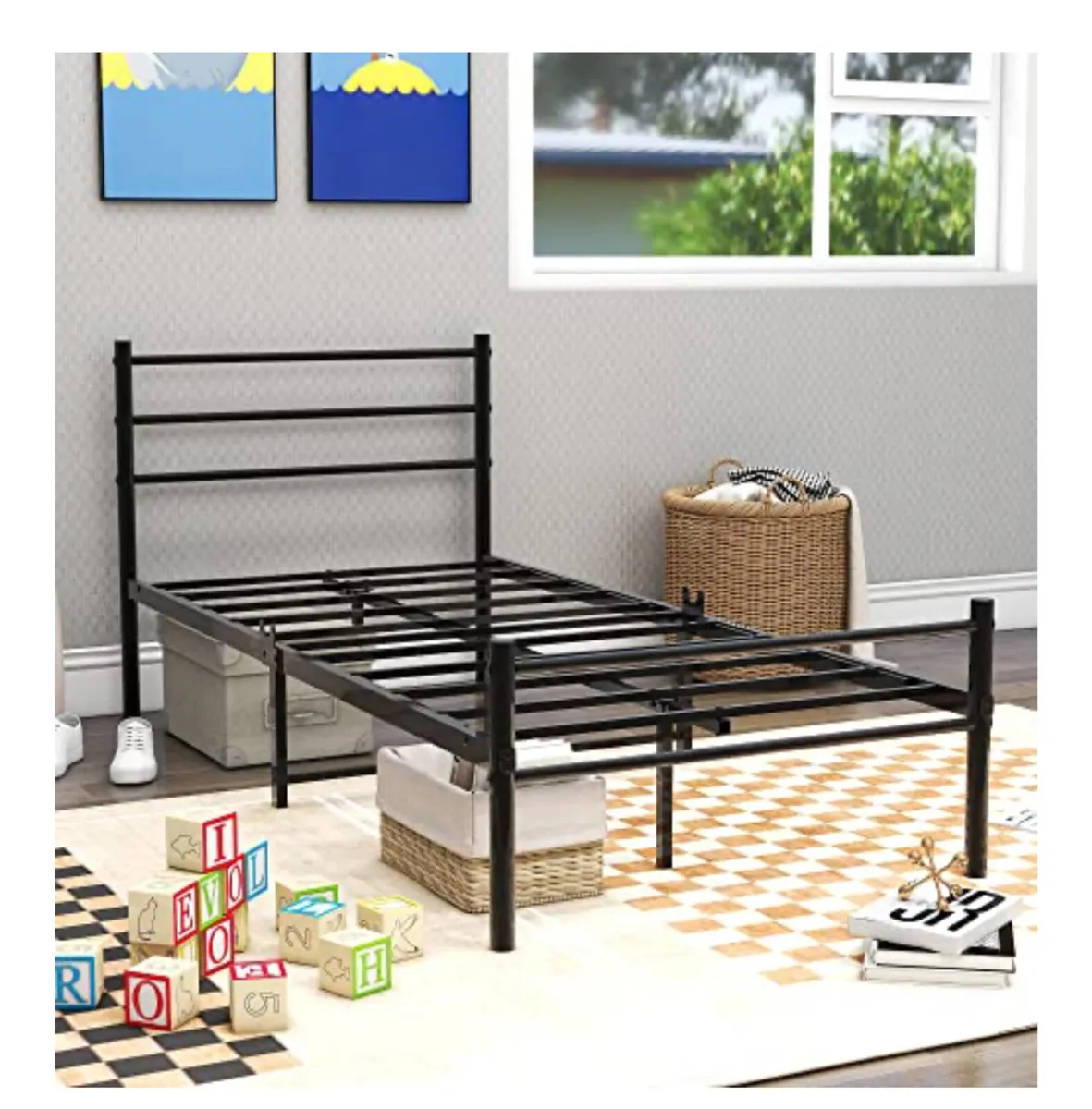 Unopened Single Black Metal Bed (3ft) - Image 2