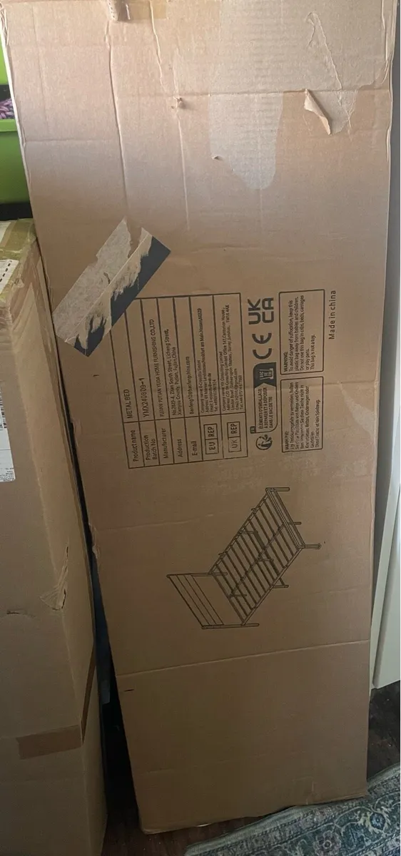 Unopened Single Black Metal Bed (3ft) - Image 3