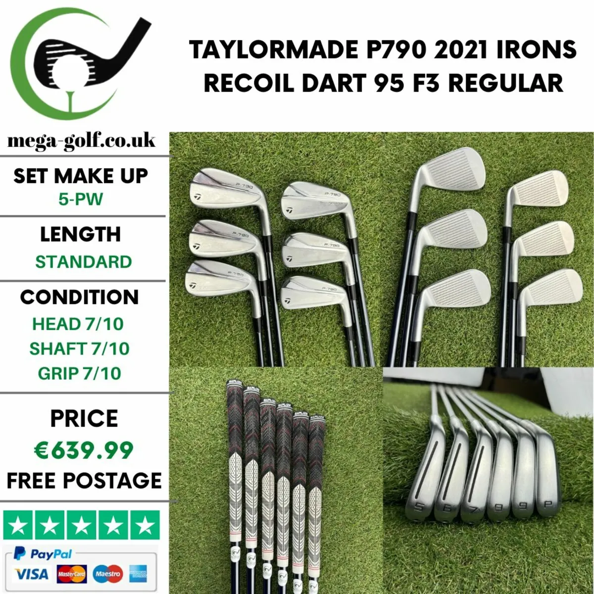 TAYLORMADE P790 2021 IRONS / 5-PW / REGULAR - Image 1