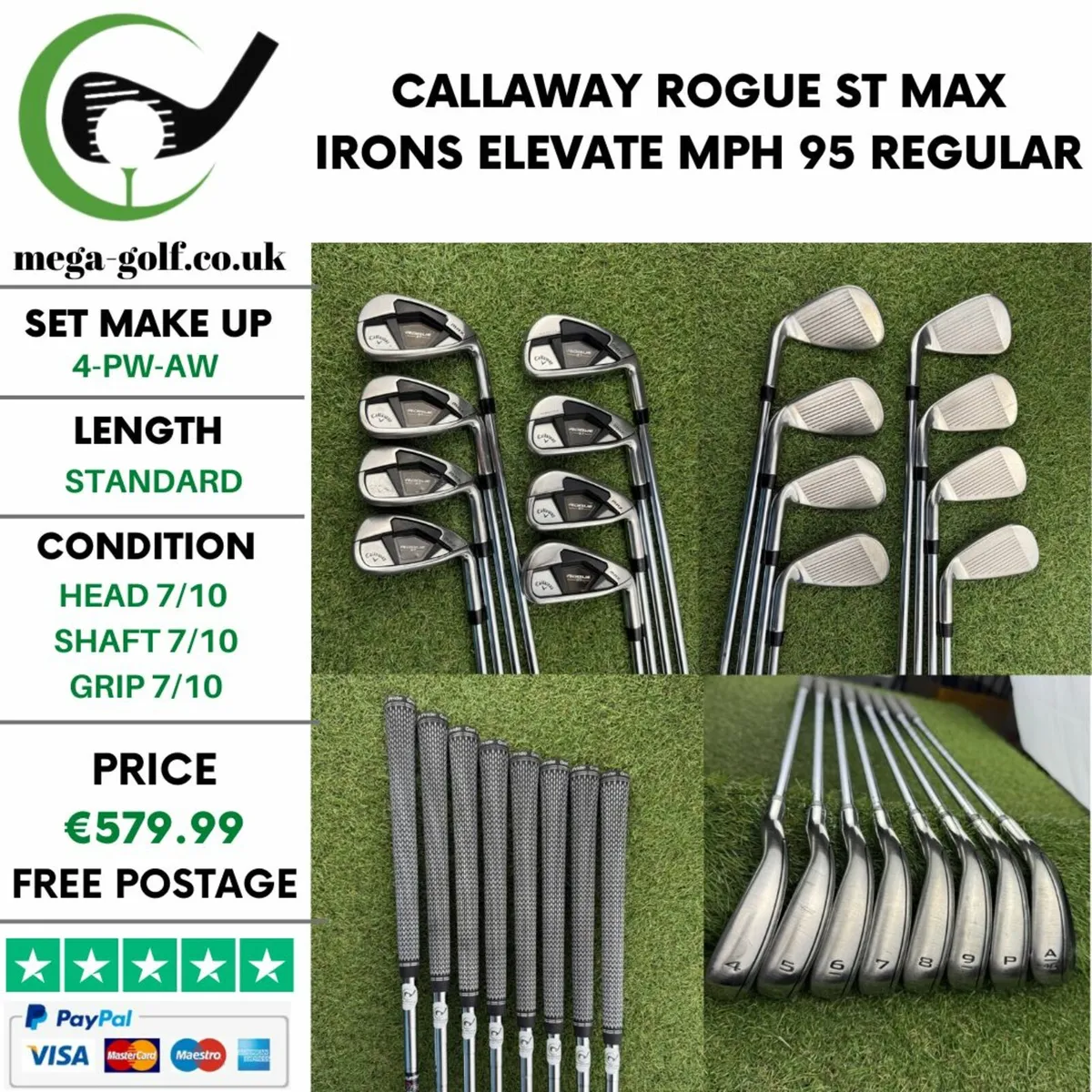CALLAWAY ROGUE ST MAX IRONS / 4-PW-AW / REGULAR - Image 1
