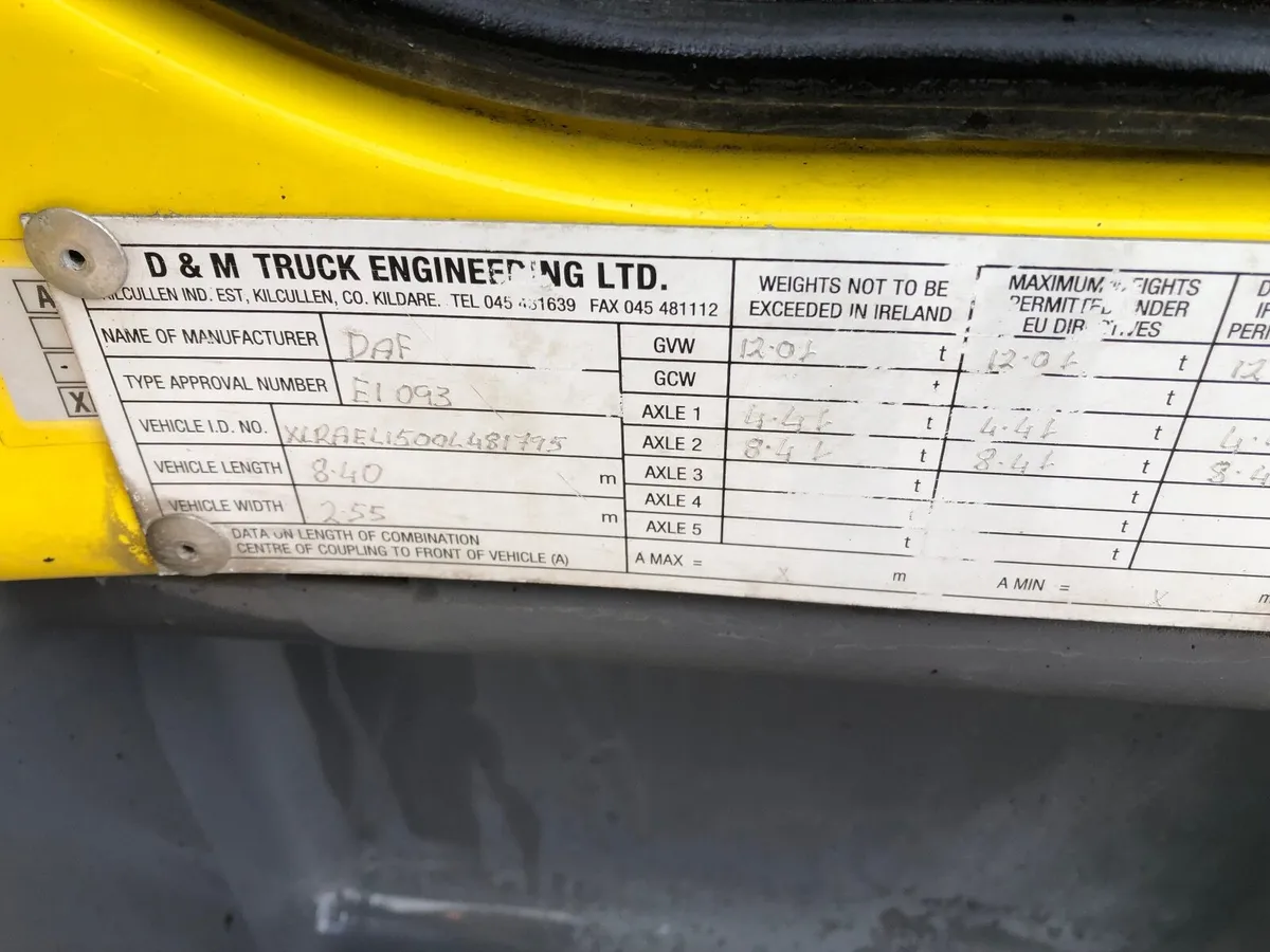 2019 Daf LF 45 180 12 Ton 8 stud 20 ft flat - Image 4