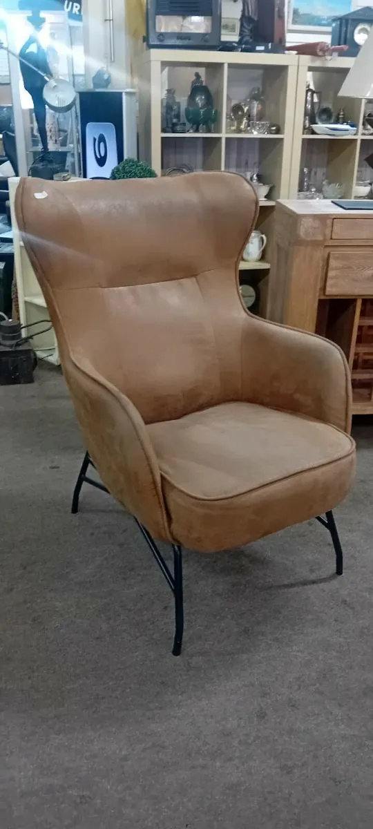 Modern Nu Buc Leather Armchair