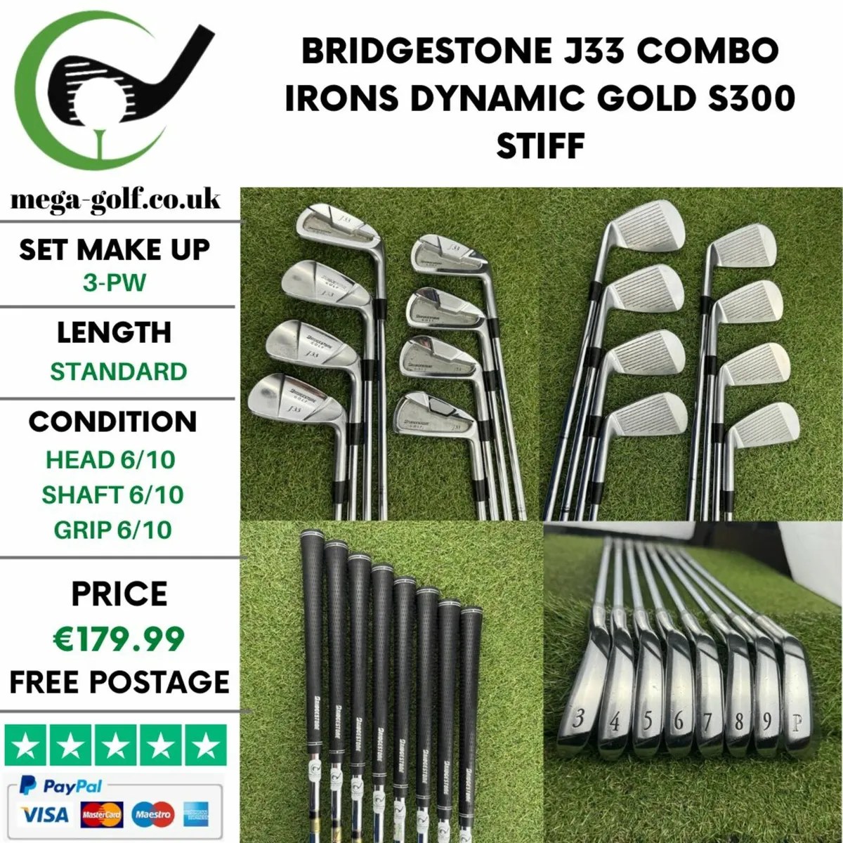 BRIDGESTONE J33 COMBO IRONS / 3-PW / STIFF - Image 1