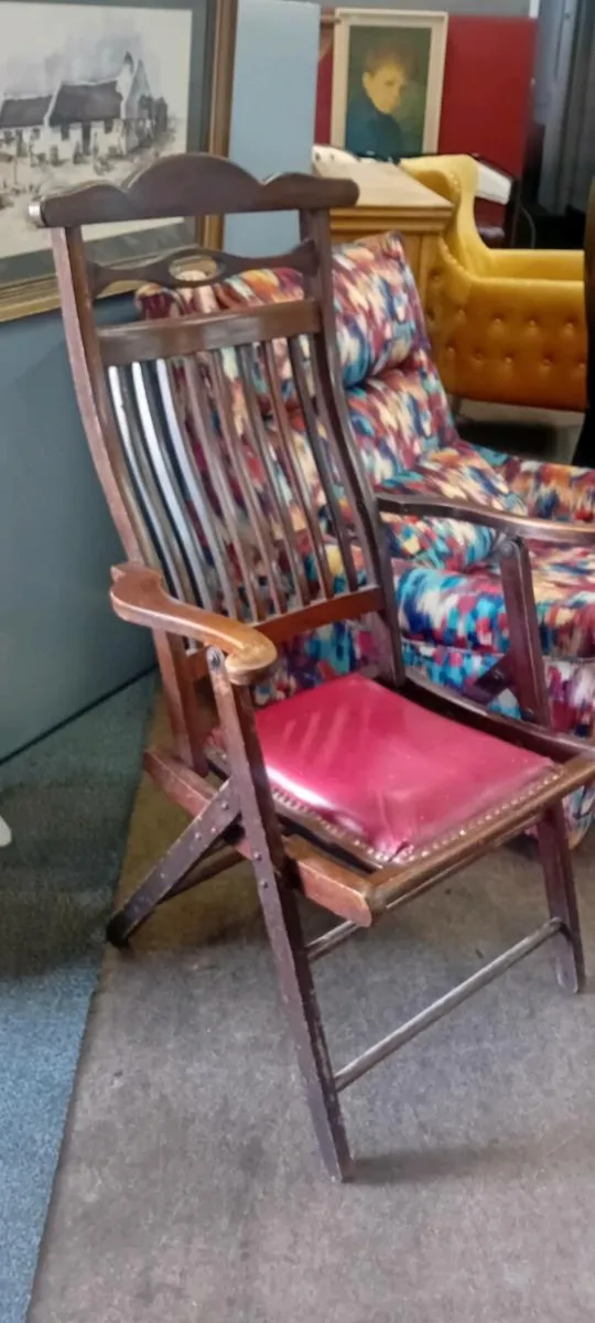 Antique Folding Campaign Chair - Image 1