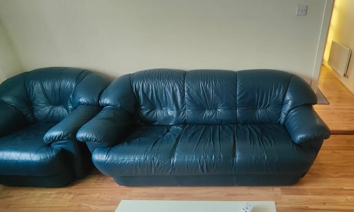 Navy Couch Set (3-seater & x2 Single seaters) - Image 1