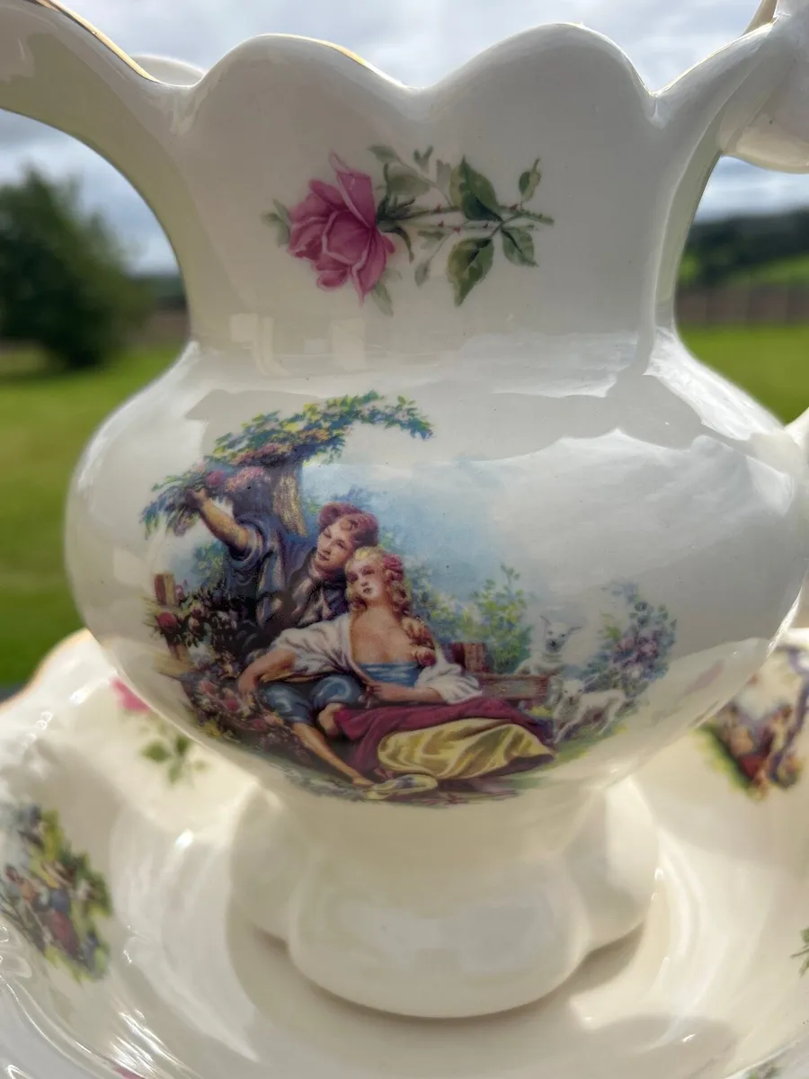 2 piece Staffordshire jug and basin - Image 2