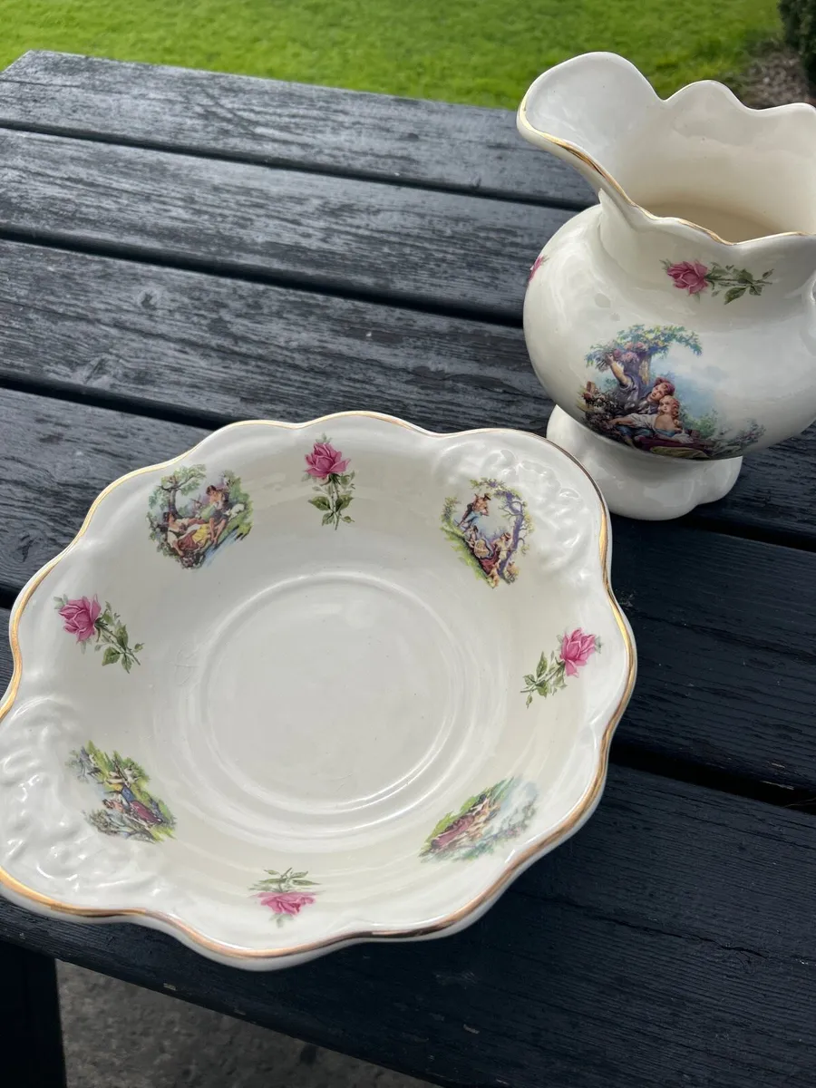 2 piece Staffordshire jug and basin - Image 3