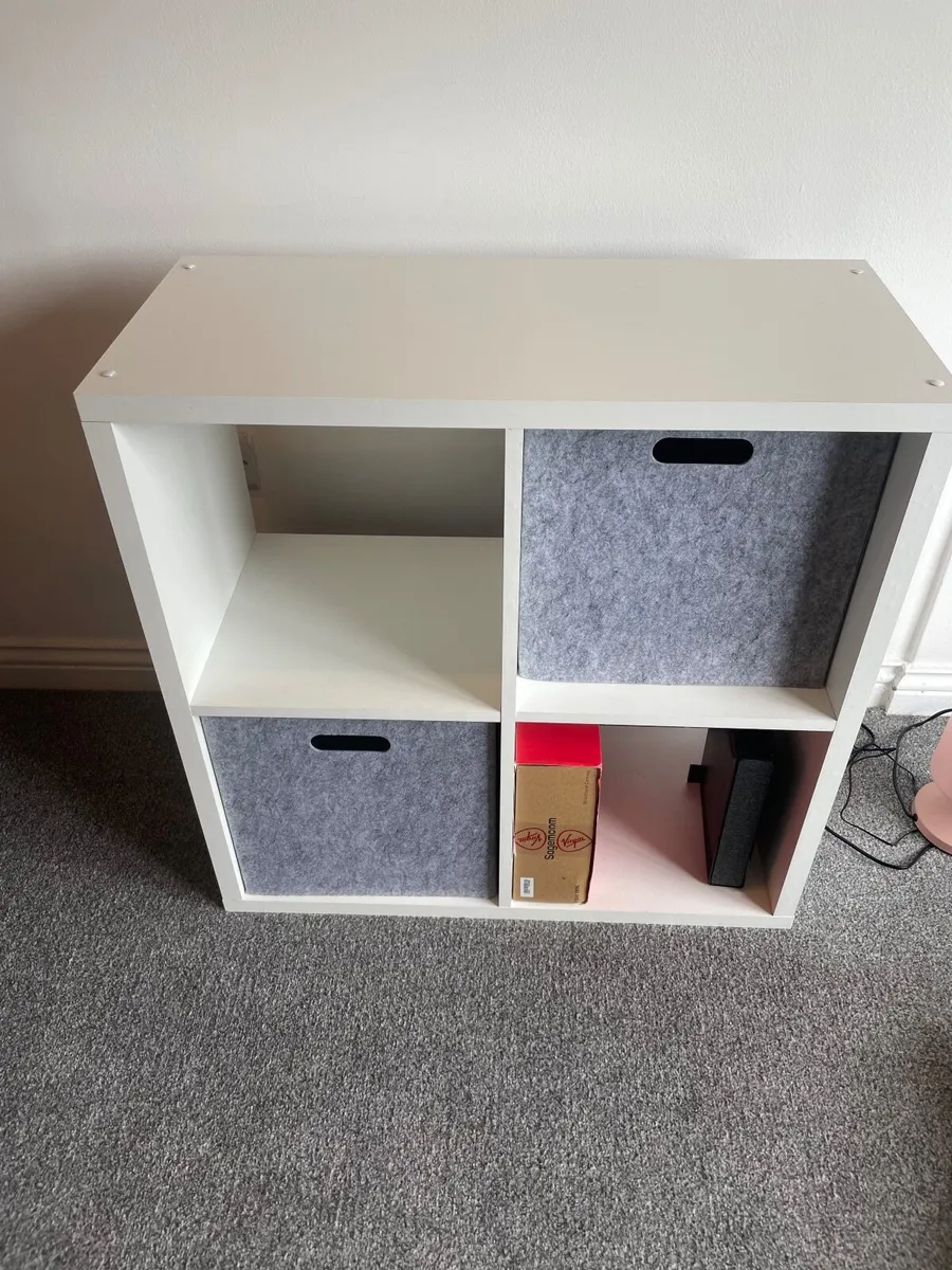 chair and footrest and small cube bookcase plus - Image 3