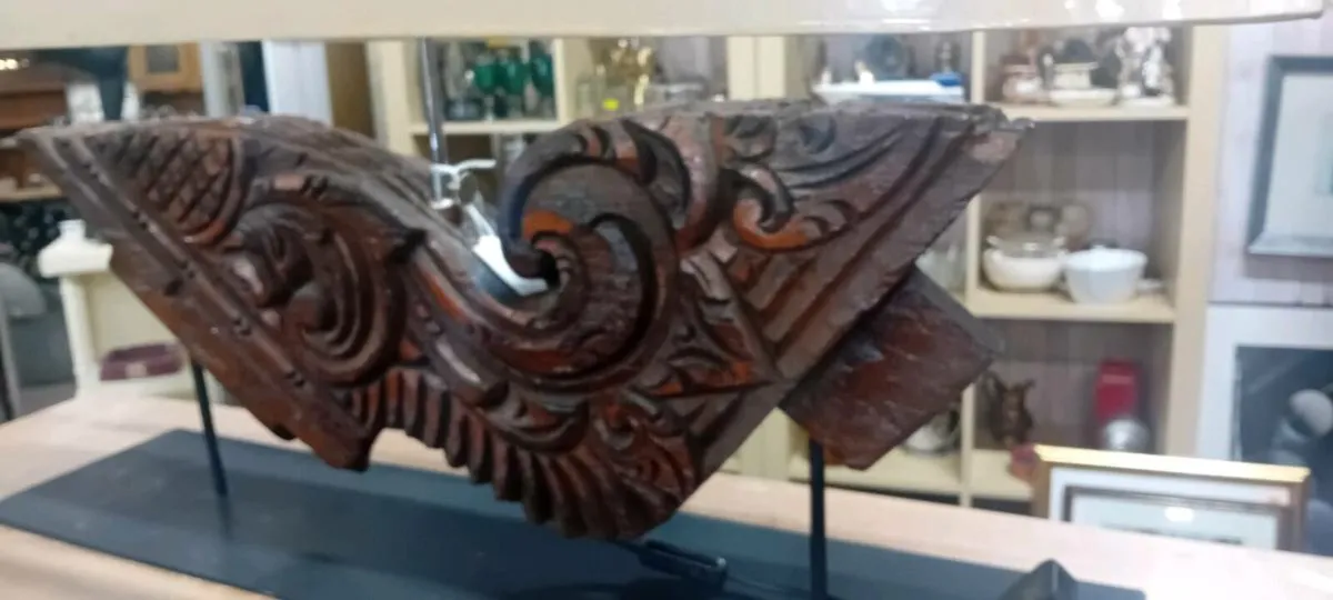 Indonesian Antique Salvaged Wood Table Lamp - Image 3
