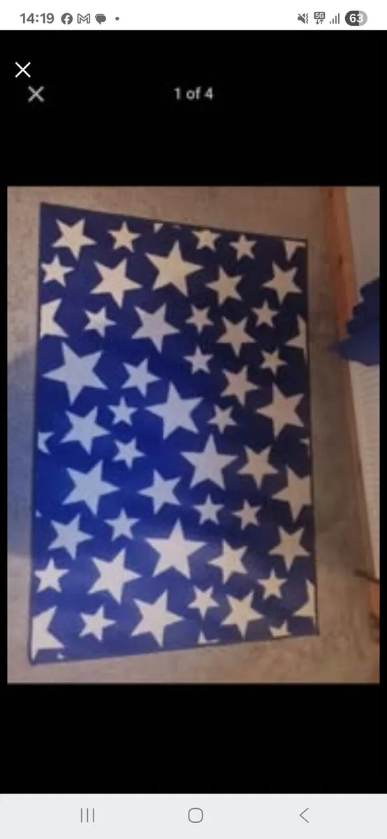 Blue star rug and curtains 46x72 - Image 1
