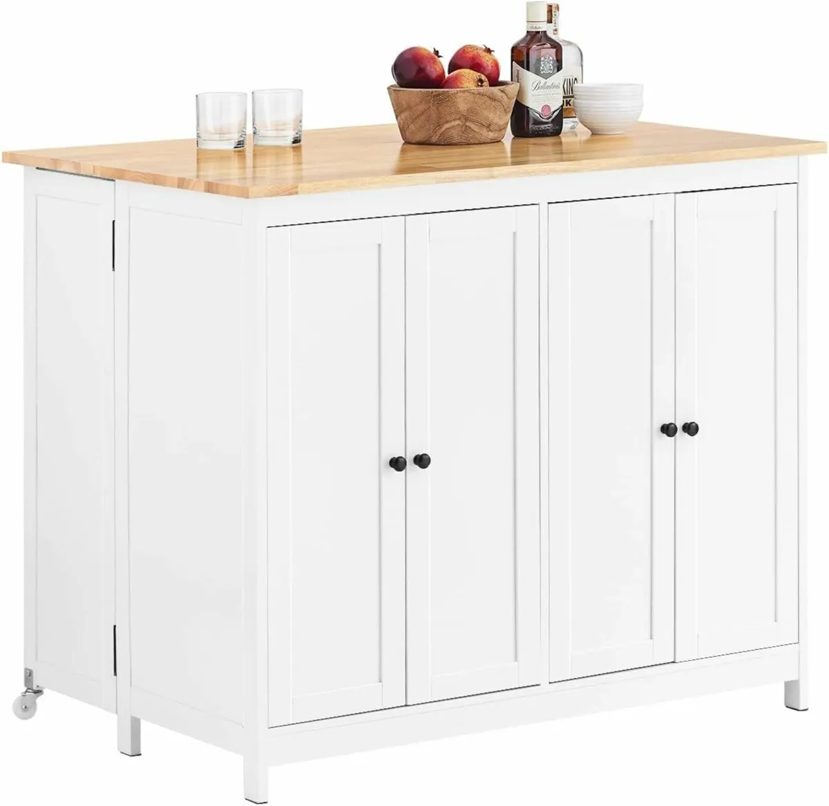 Modern kitchen island with natural wood top, 2 lar - Image 1