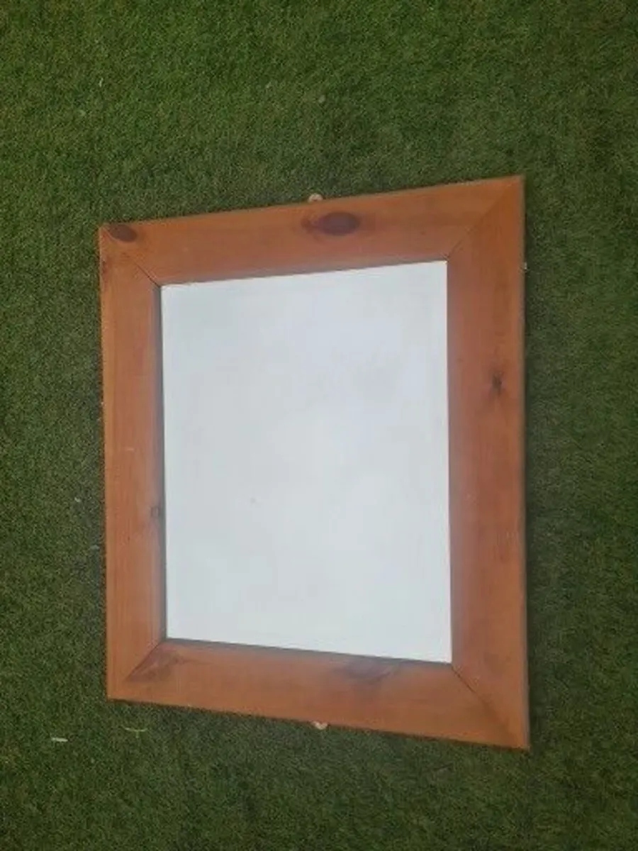 2 x wooden framed mirrors - Image 2