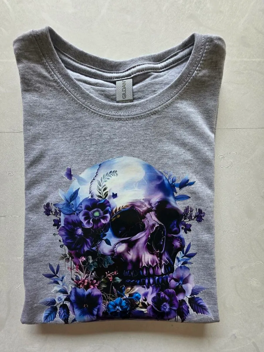 Ladies M size handmade hot press tshirt. - Image 1