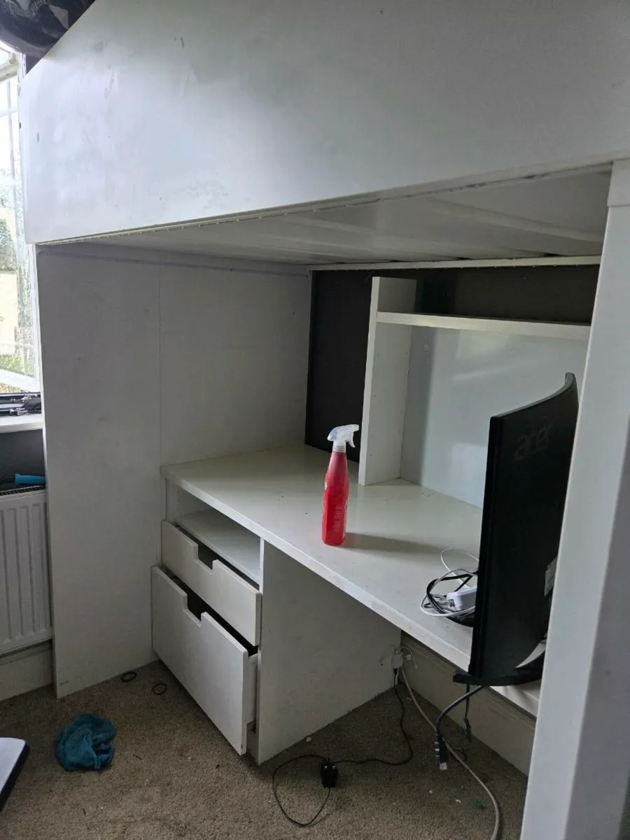 Bed with desk build in wardrobe - Image 2