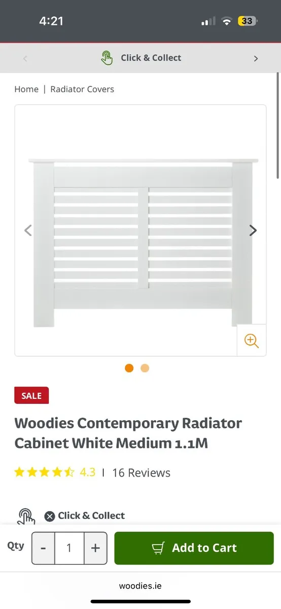 Woodies Contemporary Radiator Cabinet White Medium - Image 2