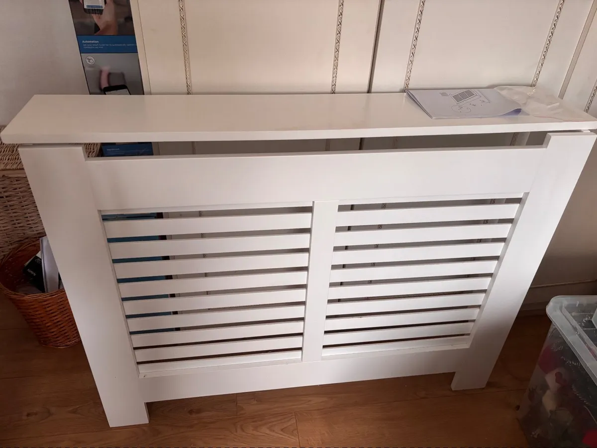 Woodies Contemporary Radiator Cabinet White Medium - Image 1