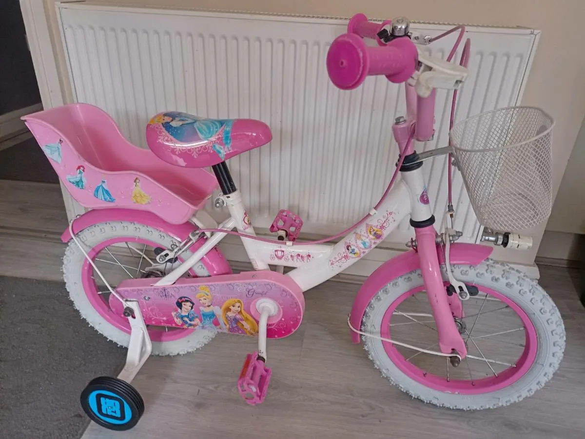 Kids Disney princess bike size 14 inch wheels. - Image 1