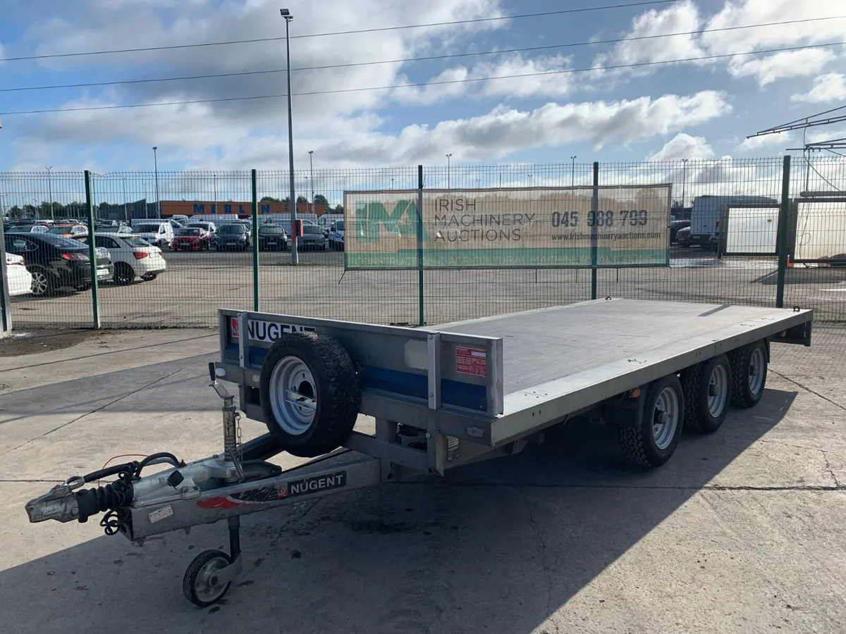 2022 NUGENT TRI AXLE 16FT FLAT TRAILER FOR AUCTION - Image 1