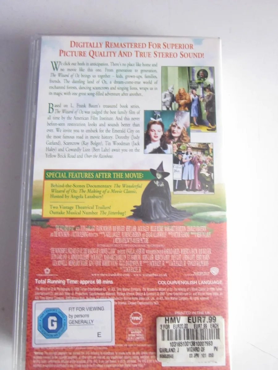 The Wizard of Oz VHS Tape 1939 - Image 2