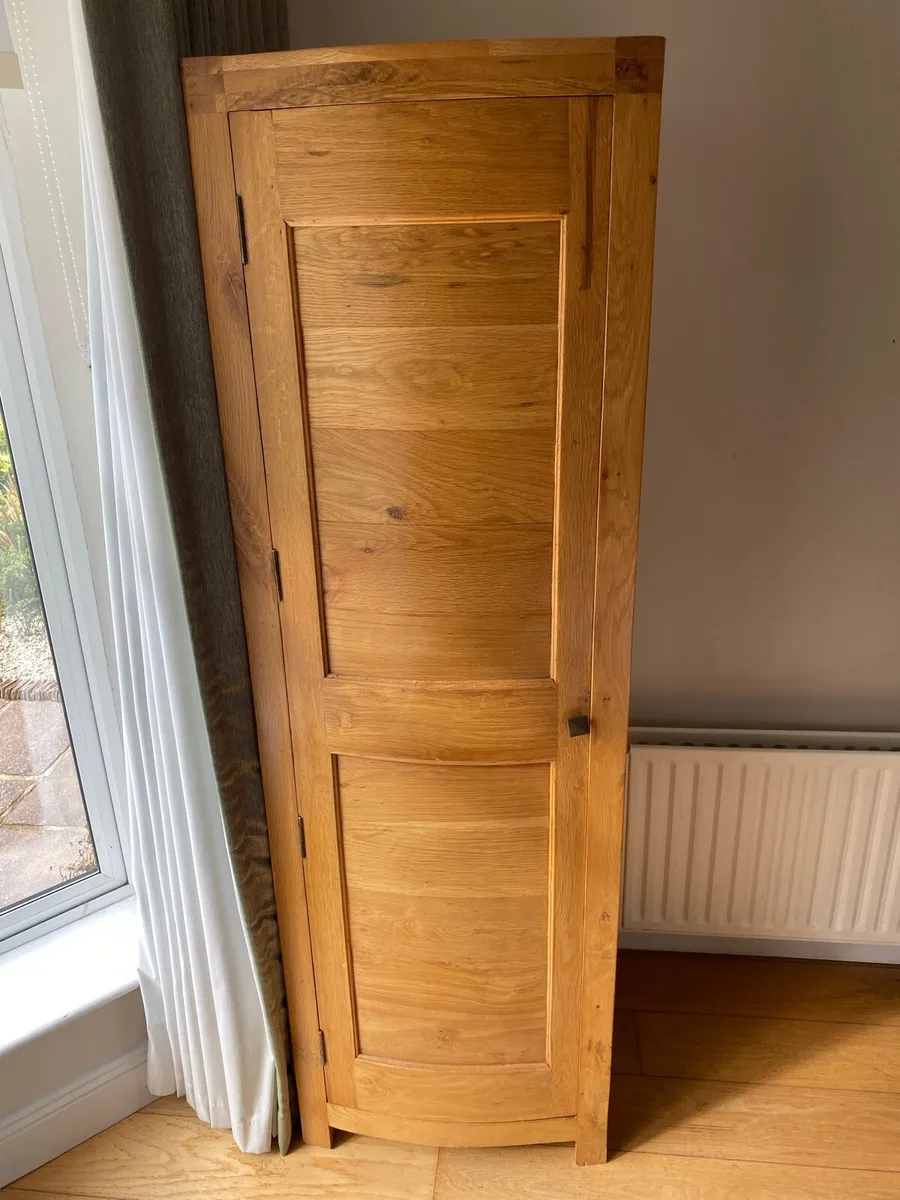 Solid Oak 1 Door Wardrobe - Image 1