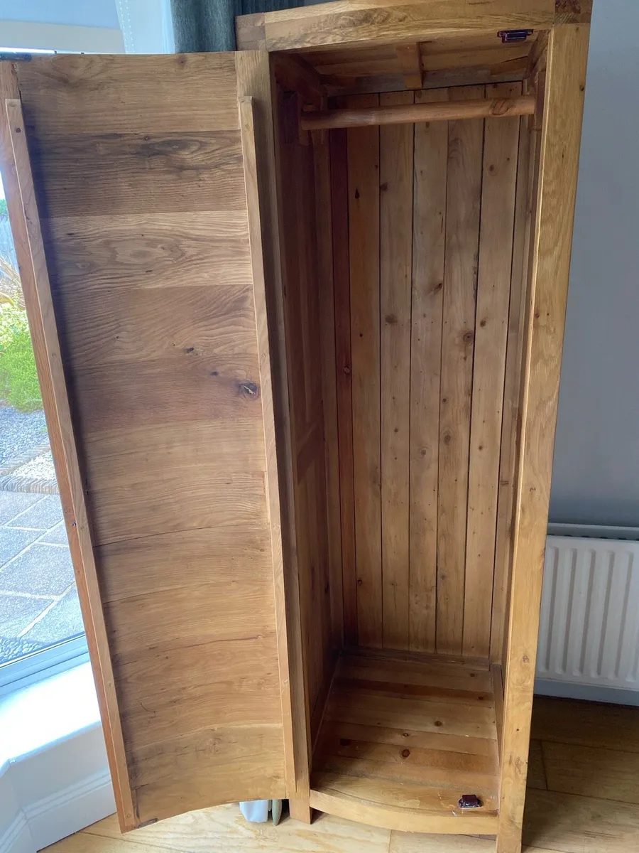 Solid Oak 1 Door Wardrobe - Image 4