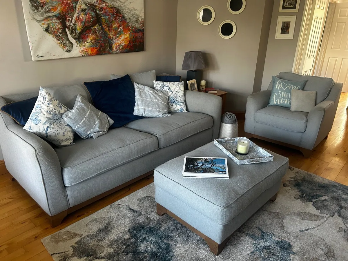Sofa, Armchair & Footstool - Image 1